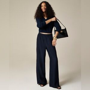 J.Crew Stratus Pant in textured satin - Navy - Medium - sold out